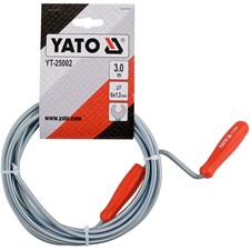 lefolyócső tisztító, 3m, 6mm átmérő, kézi tekerővel, tisztító körömmel,  (1,3mm drótból sodorva)