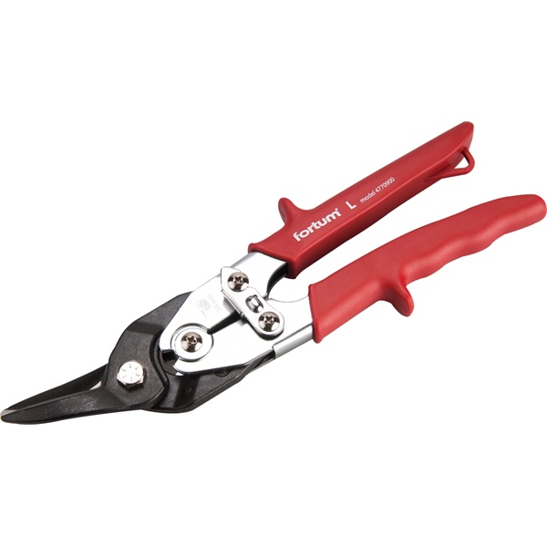 lemezvágó olló bal+egyenes vágáshoz, 255mm, CrMoV, áttételes, HRC 60-62, Tüv/GS, DIN 6438