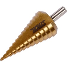 lépcsős fémfúró, 13 lépcsős; (4-39mm, 3mm lépcsők), HSS, max. 4mm vastag anyagokhoz, TiN bevonat, bliszterben