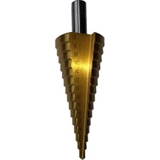 lépcsős fémfúró, 15 lépcsős; (4-32mm, 2mm lépcsők), befogás: 10mm, max. 5mm vastag anyagokhoz, TiN bevonat
