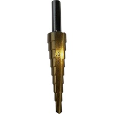 lépcsős fémfúró, 9 lépcsős; (4-12mm, 1mm lépcsők), HSS, max. 4mm vastag anyagokhoz, TiN bevonat