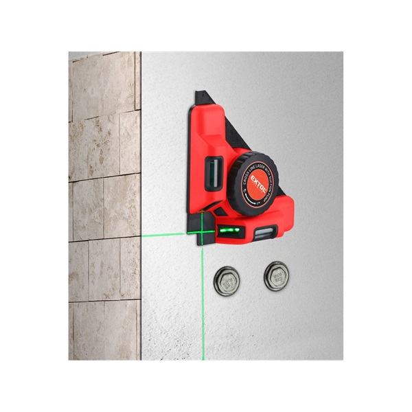 lézeres vízszintező, (csempelézer, derékszöglézer) ZÖLD, 2H (2 horizontális), akkus, vákuumos talppal
