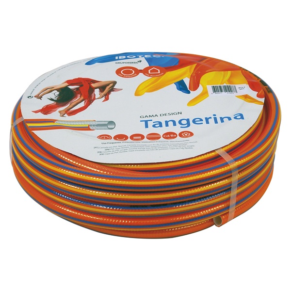 locsolótömlő, csavarodásmentes, 3 rétegű; 1", 50m, (narancs, citrom, kék), 370g/m, Tangerina