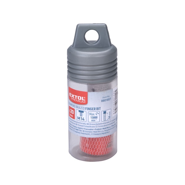 lyukmaró (lyuktágító/ujjmaró) kerámiára  és csempére, gyémánt vágóél; 20mm × M14, sarokcsiszolóba fogható