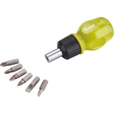 marokcsavarhúzó, racsnis klt.,1/4", mágneses, 6db BIT (lapos: 4 és 6mm , PH1 és 2, PZ1 és 2; az üreges markolatban),  CV