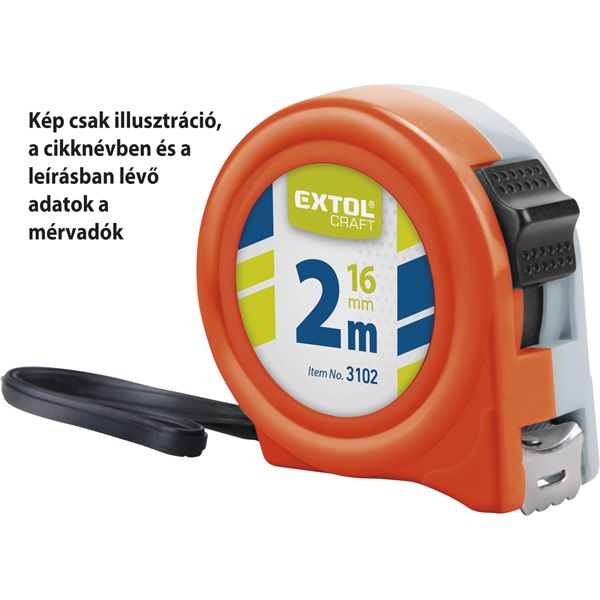 mérőszalag  1 stoppos; 2m×16mm, KIFUTÓ, helyette: 921002