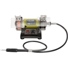 mini kettős köszörűgép felxibilis szárral, 120W; száraz, 75×10×20mm, 0-9900 ford/perc, 2,3kg