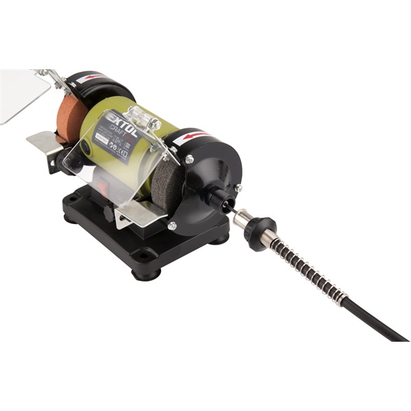 mini kettős köszörűgép felxibilis szárral, 120W; száraz, 75×10×20mm, 0-9900 ford/perc, 2,3kg