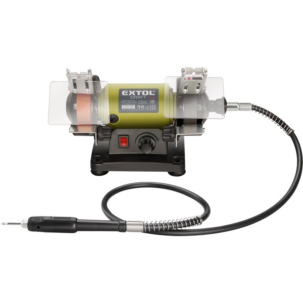 mini kettős köszörűgép felxibilis szárral, 120W; száraz, 75×10×20mm, 0-9900 ford/perc, 2,3kg