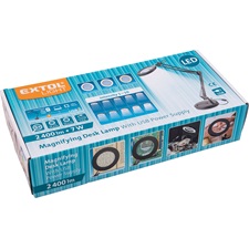 nagyító LED lámpa, asztali, Fekete, 7 W COB, 2400 Lm, 5× nagyítás; mechanikusan állítható rögzítés, USB töltőkábel