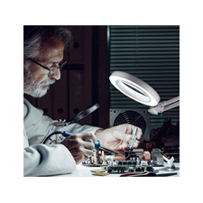 nagyító LED lámpa, asztali, Fehér, 7 W COB, 2400 Lm, 5× nagyítás; mechanikusan állítható rögzítés, USB töltőkábel