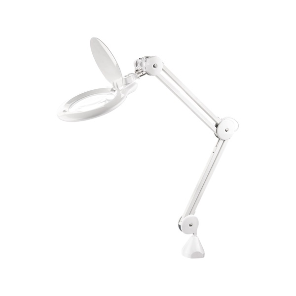 nagyító LED lámpa, asztali, Fehér, 10 W, 81 LED, 1000 Lm, 5× nagyítás; mechanikusan állítható rögzítés