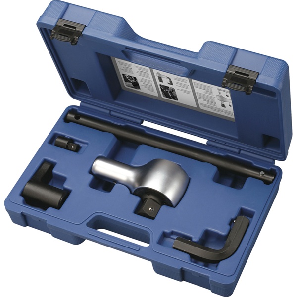 nyomatéksokszorozó klt. 5db, 1/2"F×3/4"M, max. kimenő/bejövő nyomaték1500Nm/231Nm, áttétel: 1:6,5, műanyag koffer