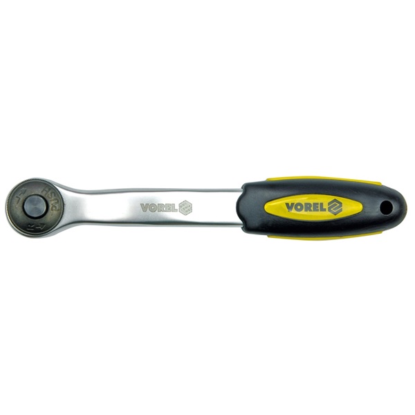 racsnis hajtókar, CV., 72 fog, hajlított szár, csúszásgátló TPR markolat; 1/2", CrV