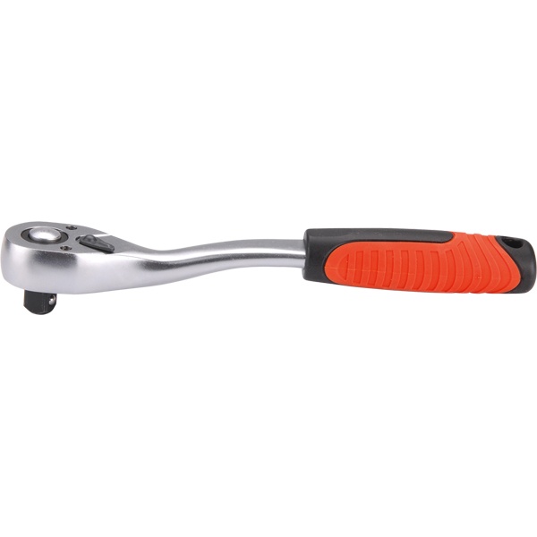 racsnis hajtókar, CV., 45 fog, hajlított szár, kétkomponenses (ABS és TPR) markolat; 1/2", 250 mm