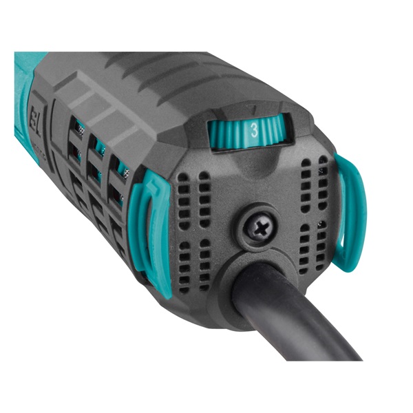 sarokcsiszológép 125mm 1550W, kefementes, szabályozható fordulatszám, lágy indítás, terhelésnél konstans fordulatszám