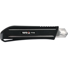 tapétavágó kés, 18mm, fémház, autolock; ABS test, TPR foganty, penge SK2H extra éles acélből, pótpenge:9123A