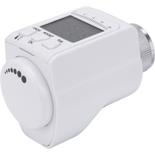 termosztát radiátorokhoz, elekrtonikus; programozható: 0-24 óra, illetve 7 nap, 2×1,5V AA elemmel működik