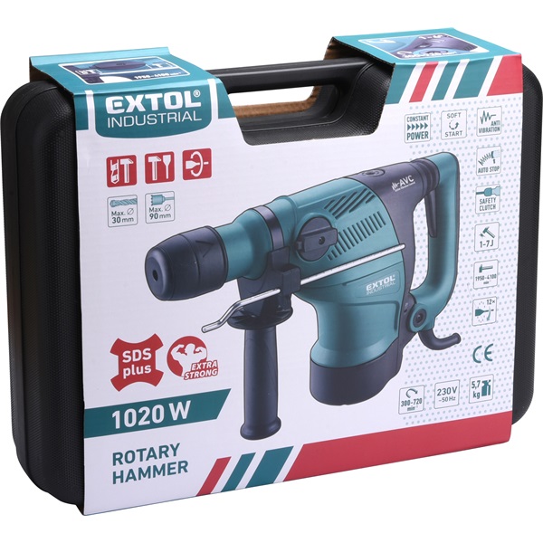 ütvefúró- és vésőkalapács, elektropneumatikus; 1020W, 7J, SDS Plus