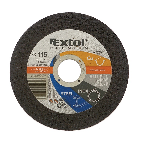 vágókorong Inox-, acél-, réz-és  ALU-hoz, 125×1,0×22,2mm, max 12200 ford/perc, narancs, db áras de csak 5-vel rendelhető