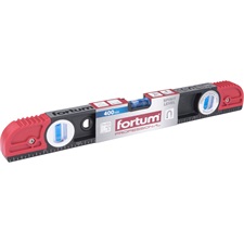 vízmérték 0,5mm/m pontos ( alu.), 3 db elektronikusan kalibrált libella FORTUM; 400mm
