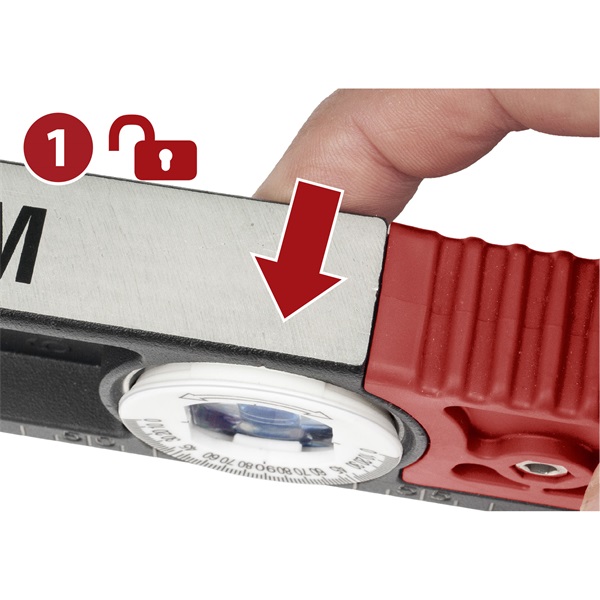 vízmérték 0,5mm/m pontos ( alu.), 3 db elektronikusan kalibrált libella FORTUM; 600mm