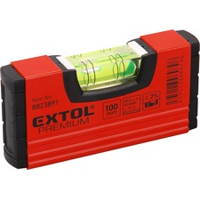 vízmérték, mini, 100mm hosszú, pontosság: 0,5mm/m, festett ALU; 10 db-onként kínálódoboz