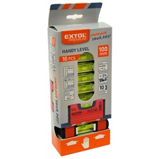 vízmérték, mini, 100mm hosszú, pontosság: 0,5mm/m, festett ALU; 10 db-onként kínálódoboz