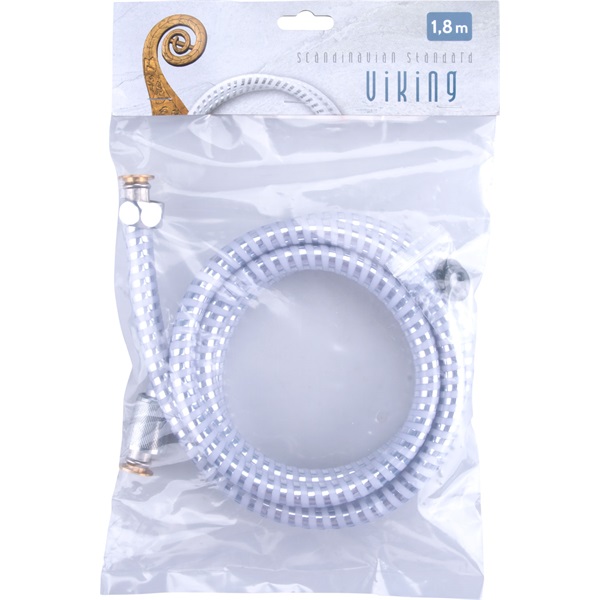 zuhanytömlő, ezüst/szürke, PVC; 1,8m